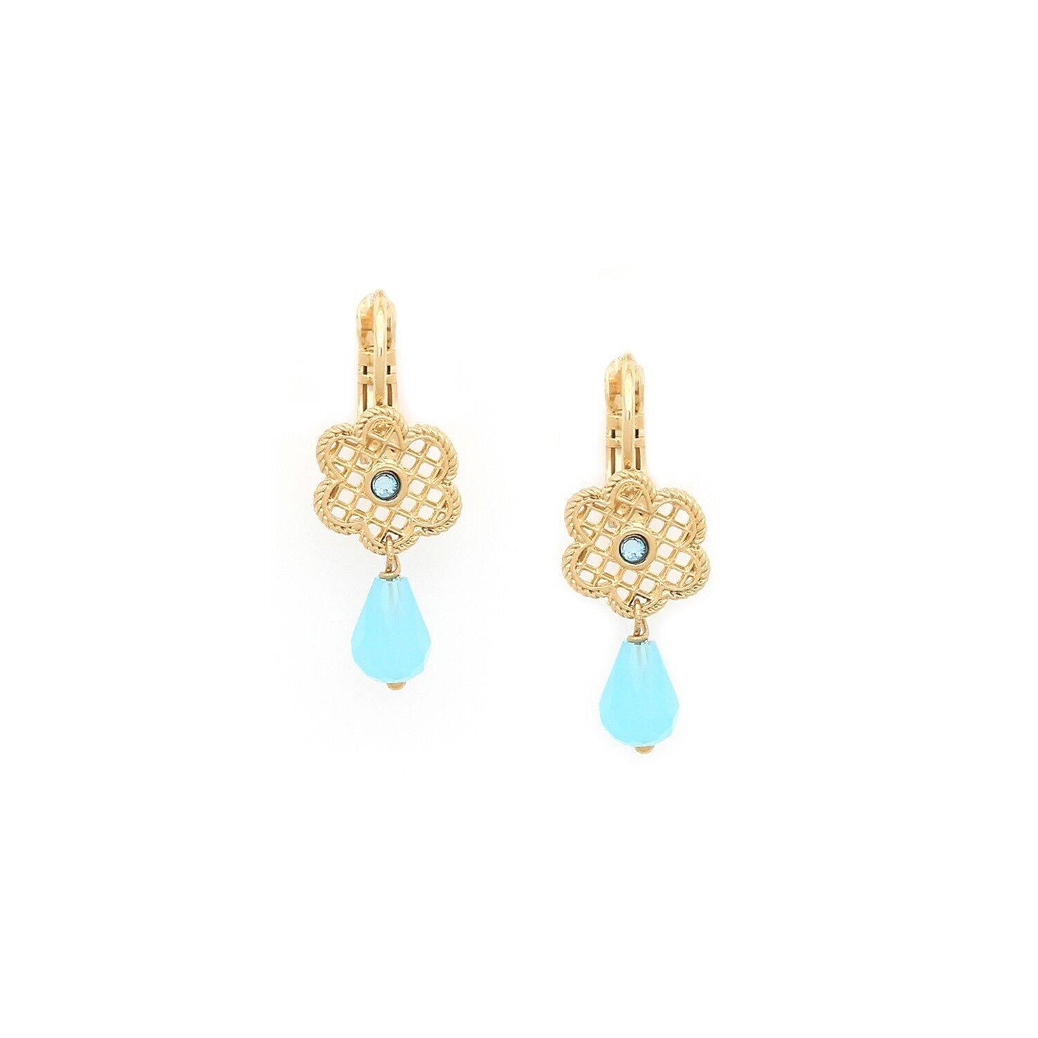 LES FLEURS DU MOMENT-DEW orecchini pendenti blu