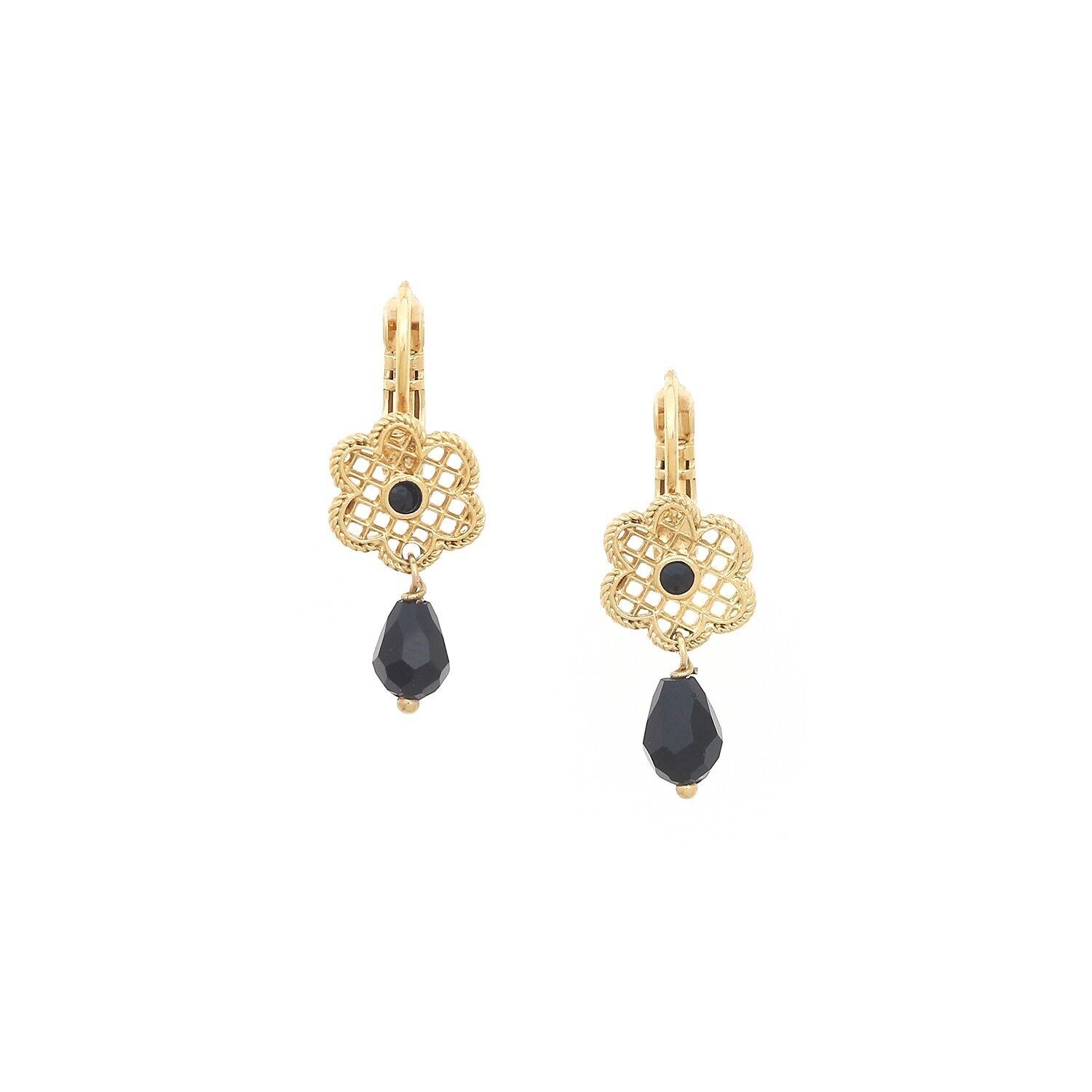 LES FLEURS DU MOMENT-DEW orecchini pendenti neri