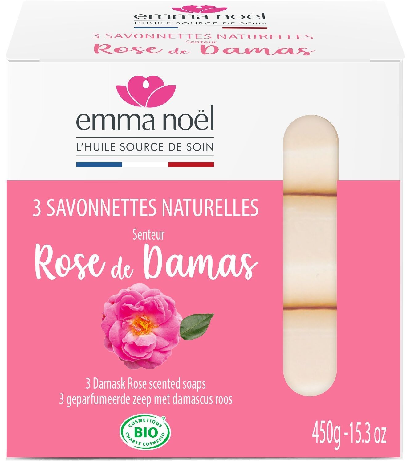 Bio-Damaszener-Rosenseife 3 x 150 g