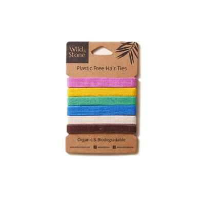 Plastic Free Hair Ties - 6 Pack - Multicolour