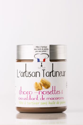 FIN DE SERIE  PROMO - Pâte à tartiner choco-noisettes, croustillants de macarons 250g 2