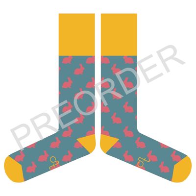 ***PREORDER*** KNEE SOCKS - lambswool - women's - rabbit - jade - case size 3