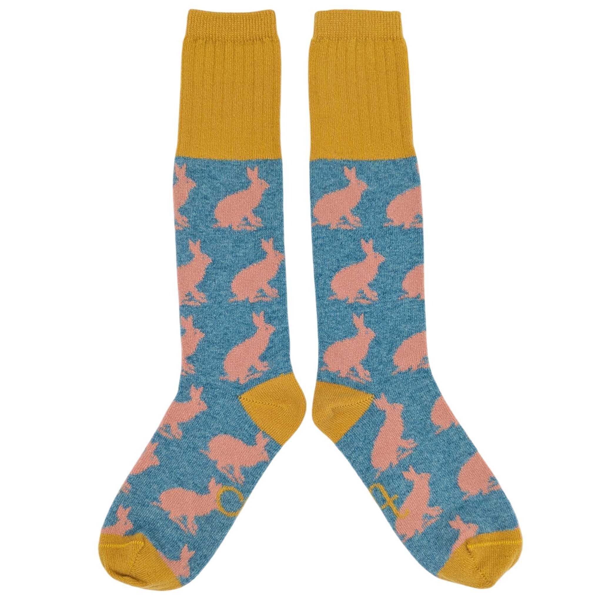 CALZINI AL GINOCCHIO - lana d'agnello - donna - coniglio - giada - taglia 3