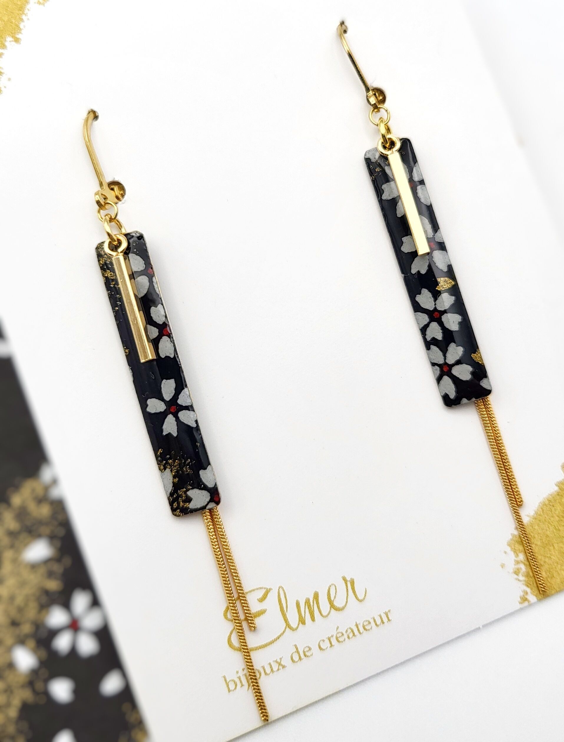 KI Ohrringe / lang und baumelnd / 4 Farben