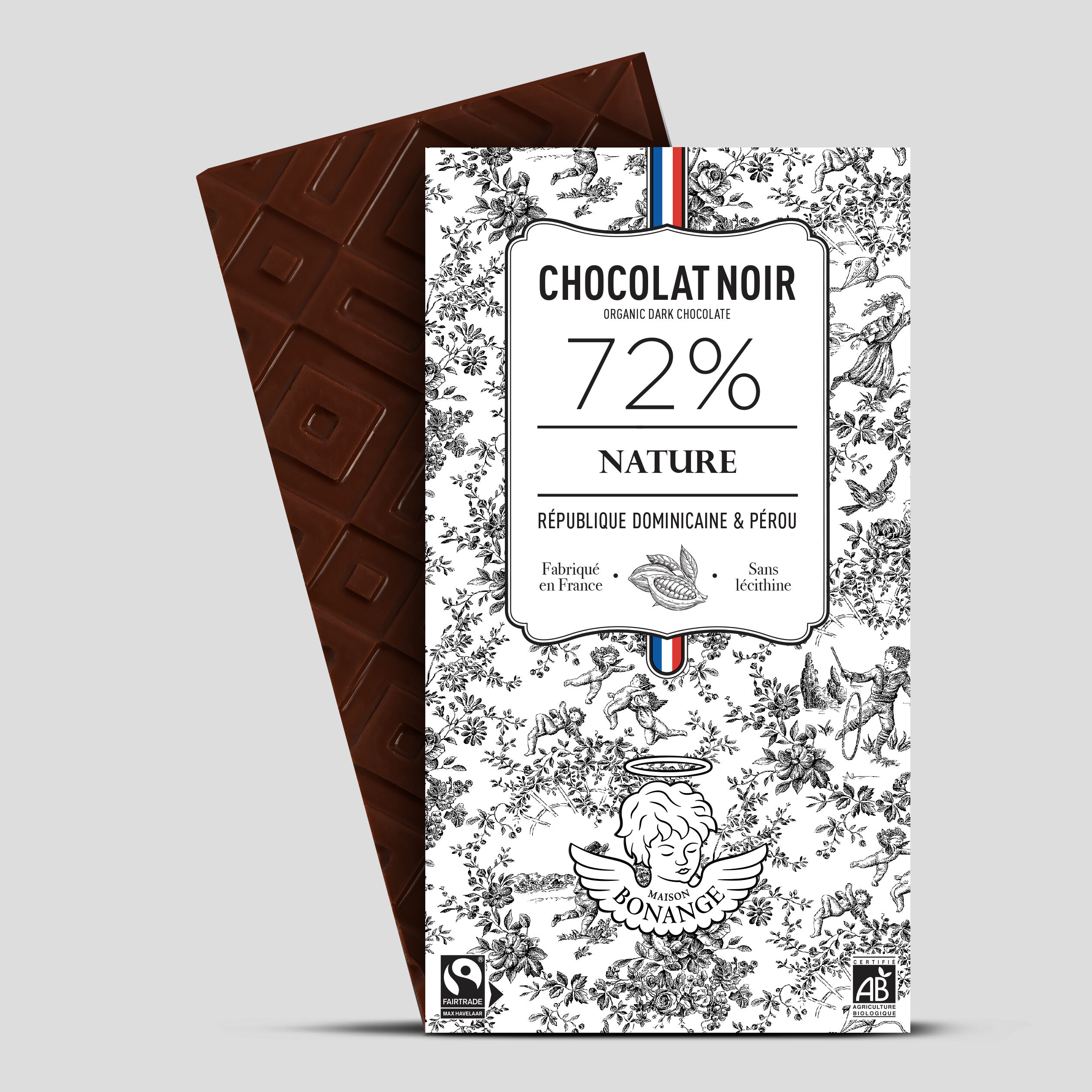 80g Bio-Fairtrade-Tafel 72% Zartbitterschokolade
