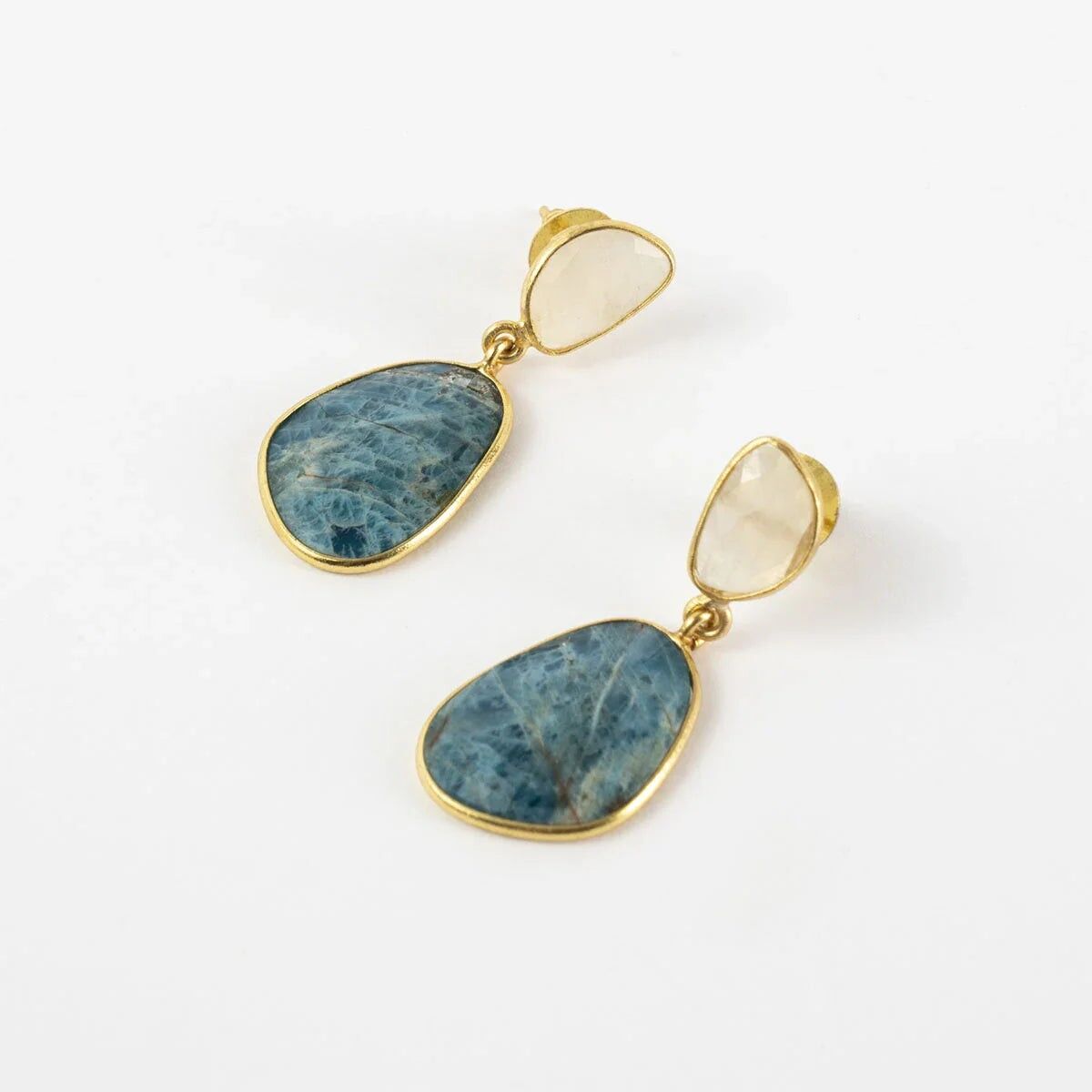 Zagreb Ed. EarringsLimited White and Blue Apatite