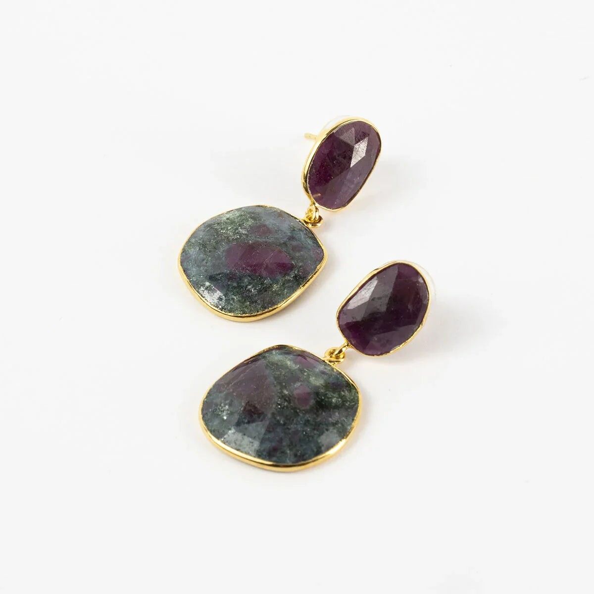 Zagreb Ed. Ohrringe. Limitiertes Rubinrot und Aquablau, Dunkelpink