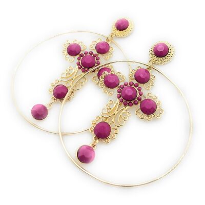 Golden Flamenco Earrings · Bougainvillea Cross (last unit! )