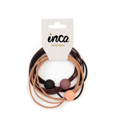 Gomas de Pelo Cuádruples con Bolita de Unión - Pack de 3