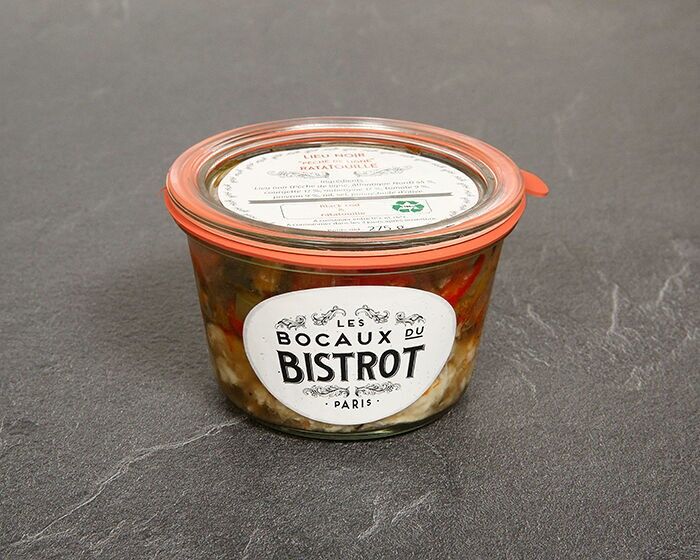 Seelachs "Französisches Angeln", Ratatouille (Glas / traditionelle Gläser / Fisch)