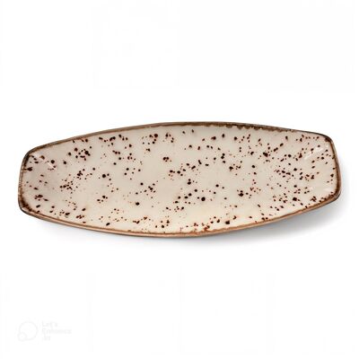 Platos de porcelana para servir - Serie Fairlie, arenisca - 28 x 15 cm