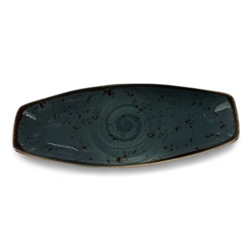 Porcelain Serving Platters - Fairlie Series, Forest Green - 28x15cm