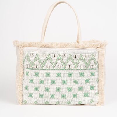 SAC CABAS MARGUERITE BLEUE