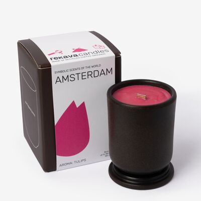 Premium Soy Candle with Tulip Scent - Amsterdam 180 ml