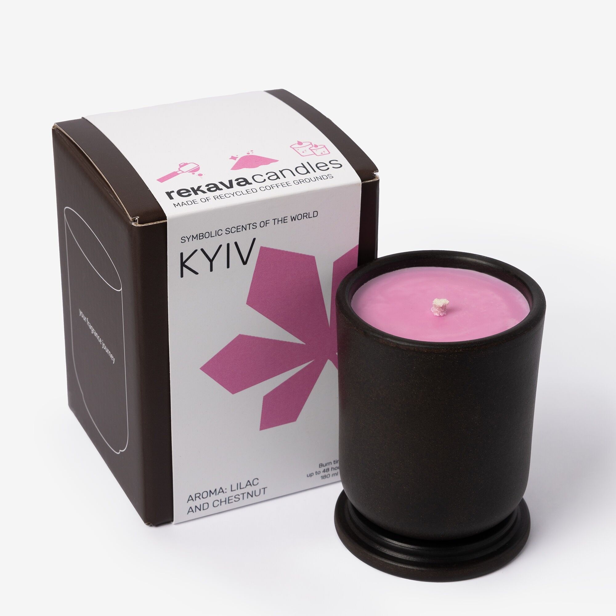 Premium Soy Candle with the Scent of Lilac and Chestnut - Kyiv 180 ml