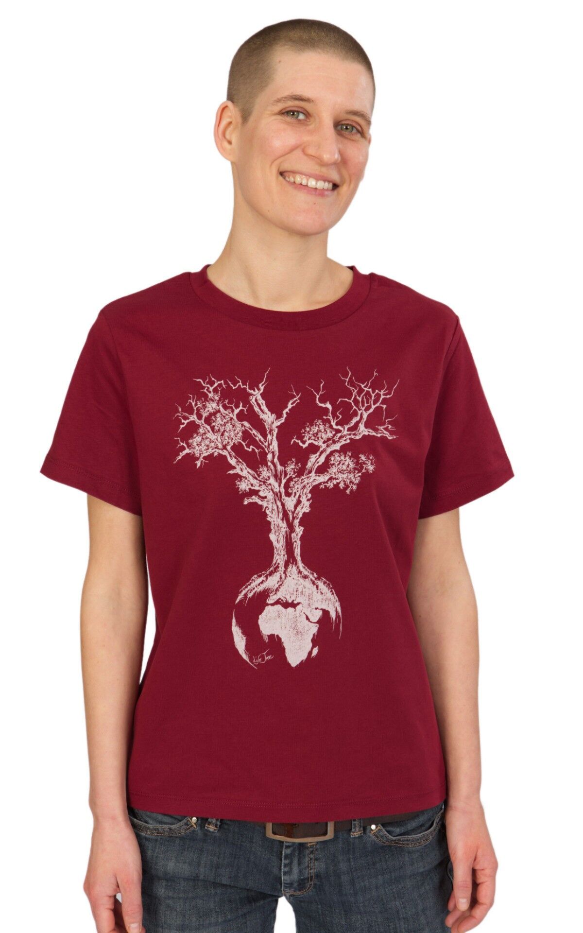 Camicia Organic Fairwear Donna Borgogna Weltenbaum