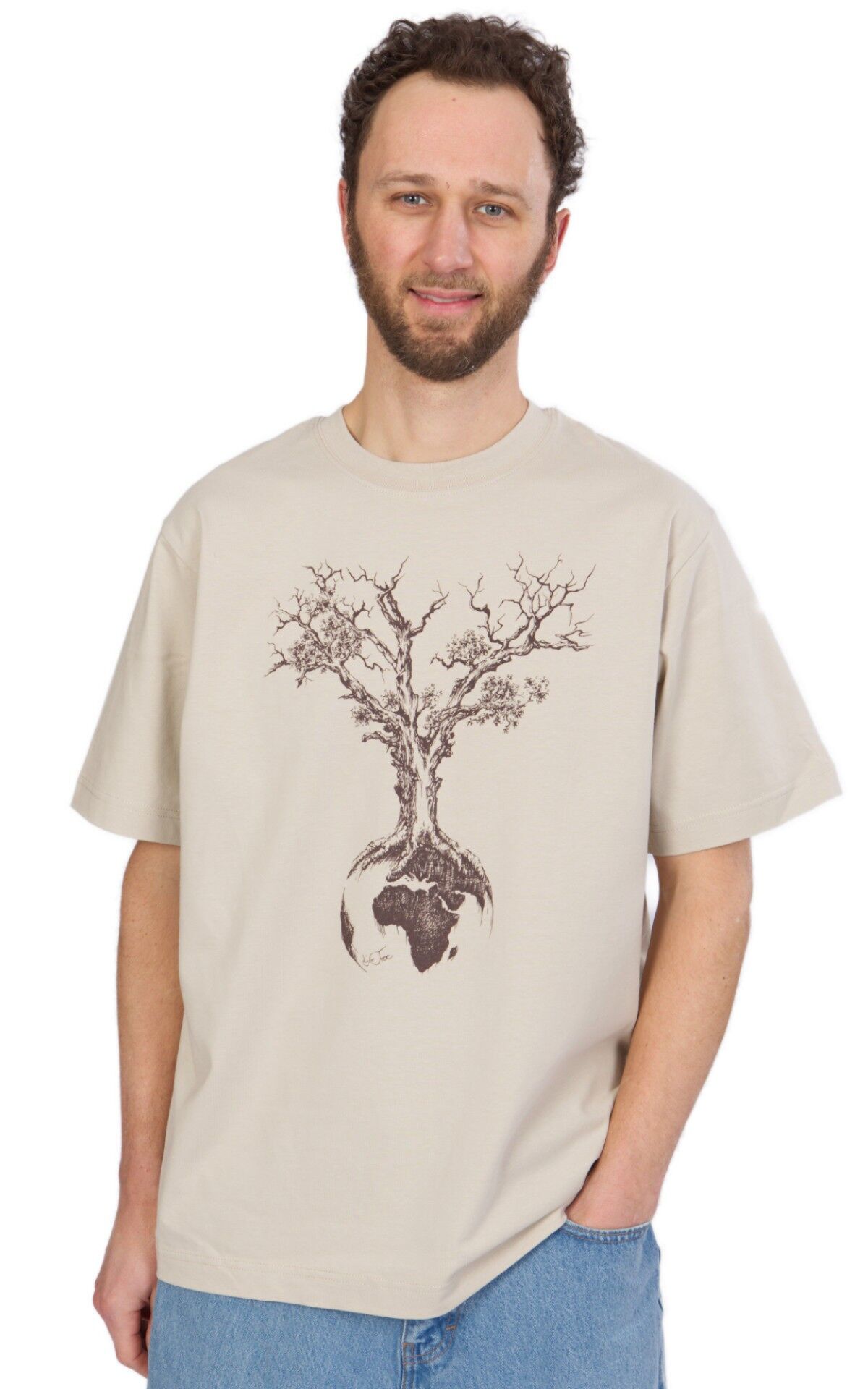 Camicia pesante biologica Fairwear da uomo Desert Dust World Tree