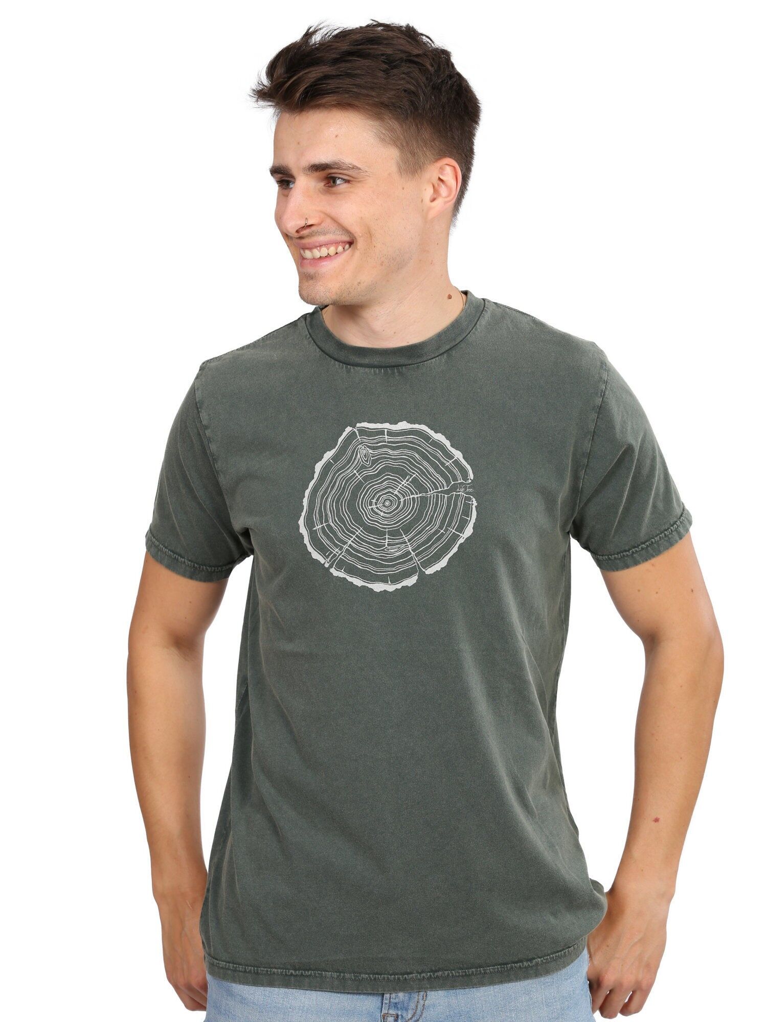 Camicia Fairwear Organica Uomo Stone Washed Green Treeslice