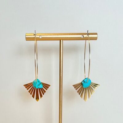 Pendientes de aro Art Déco con piedras preciosas | Grandes