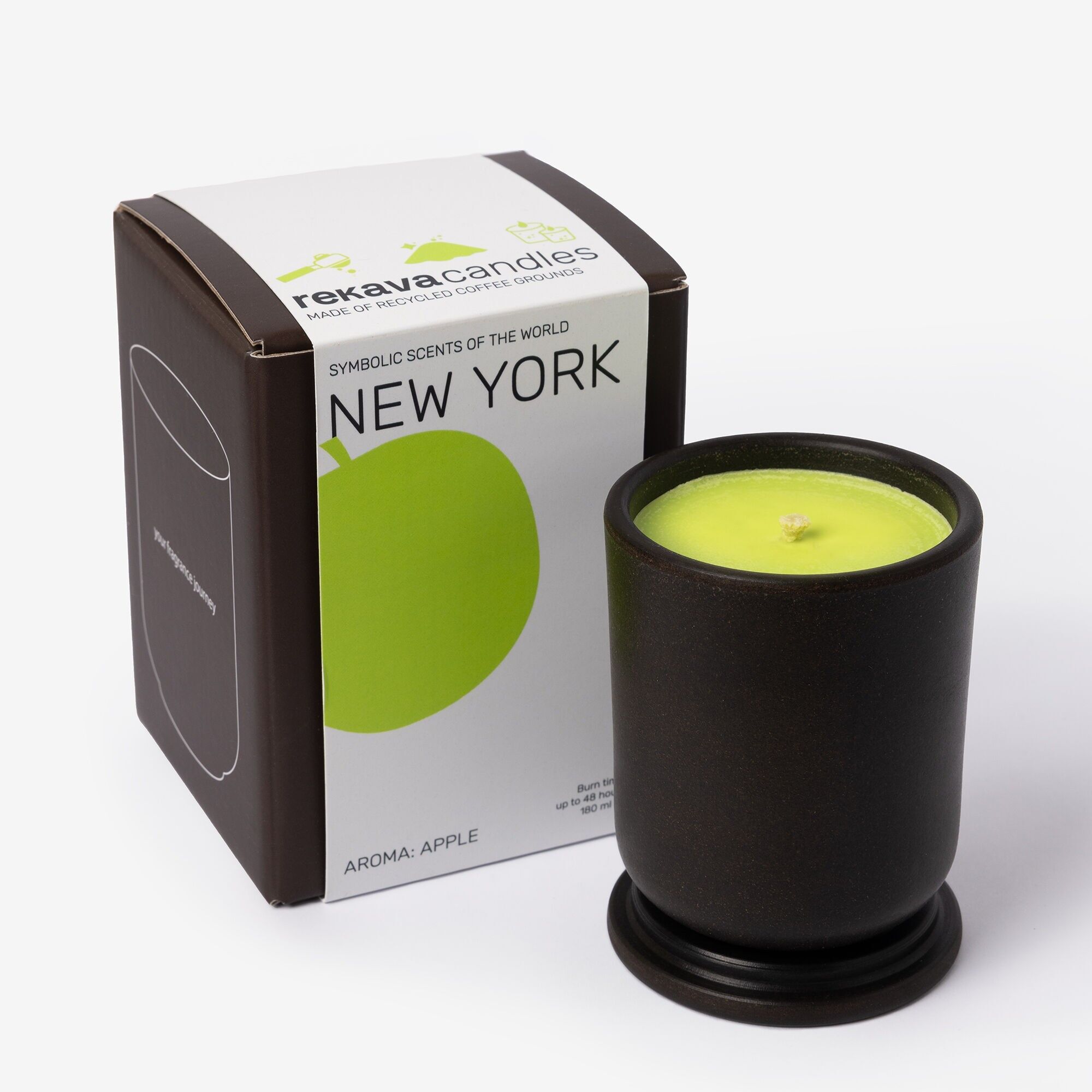 Vela de soja premium con aroma a manzana - Nueva York 180 ml