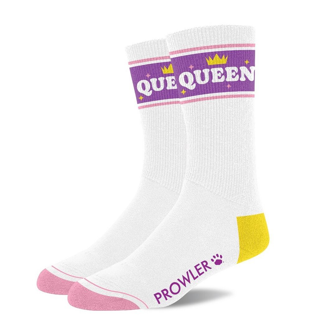 Prowler – Queen Socken – Weiß/Lila – Einheitsgröße