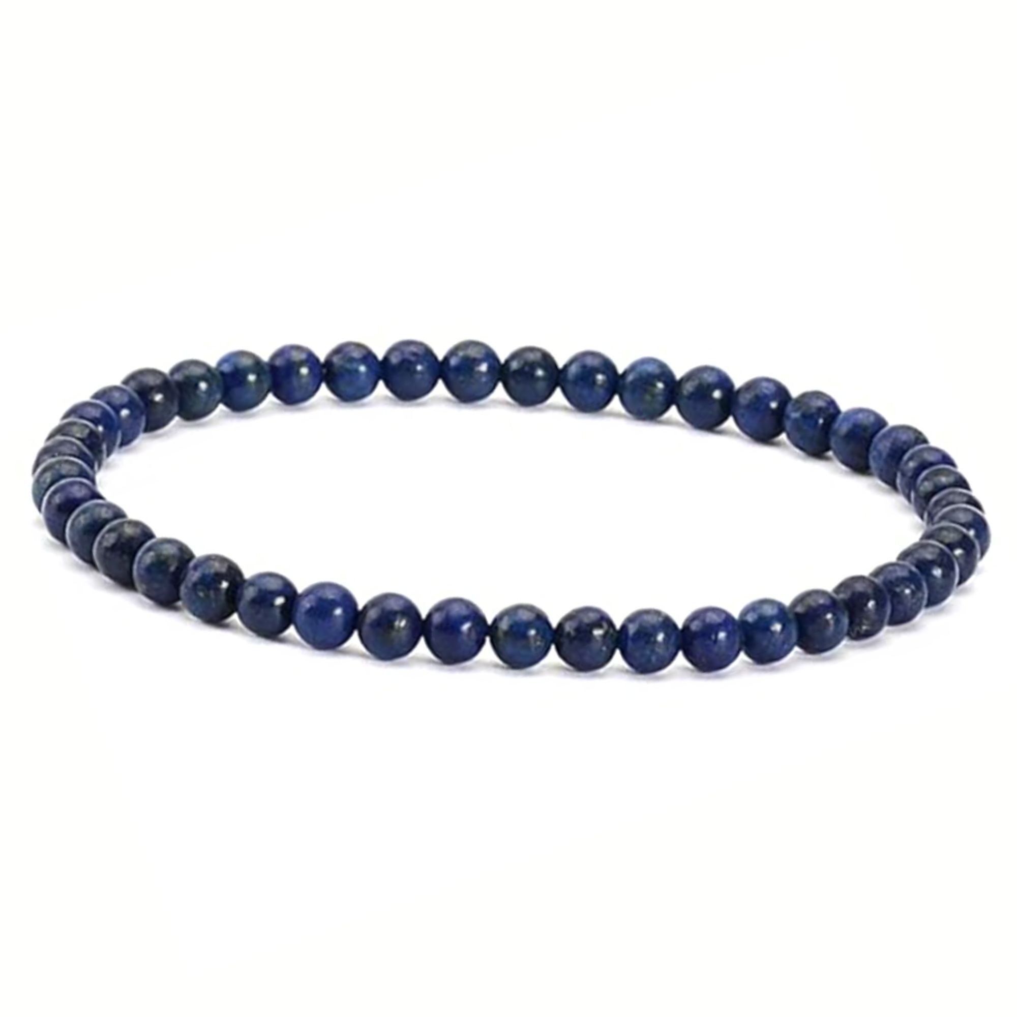 elastisches Armband Naturstein LAPIS LAZULI runde Perlen 4mm