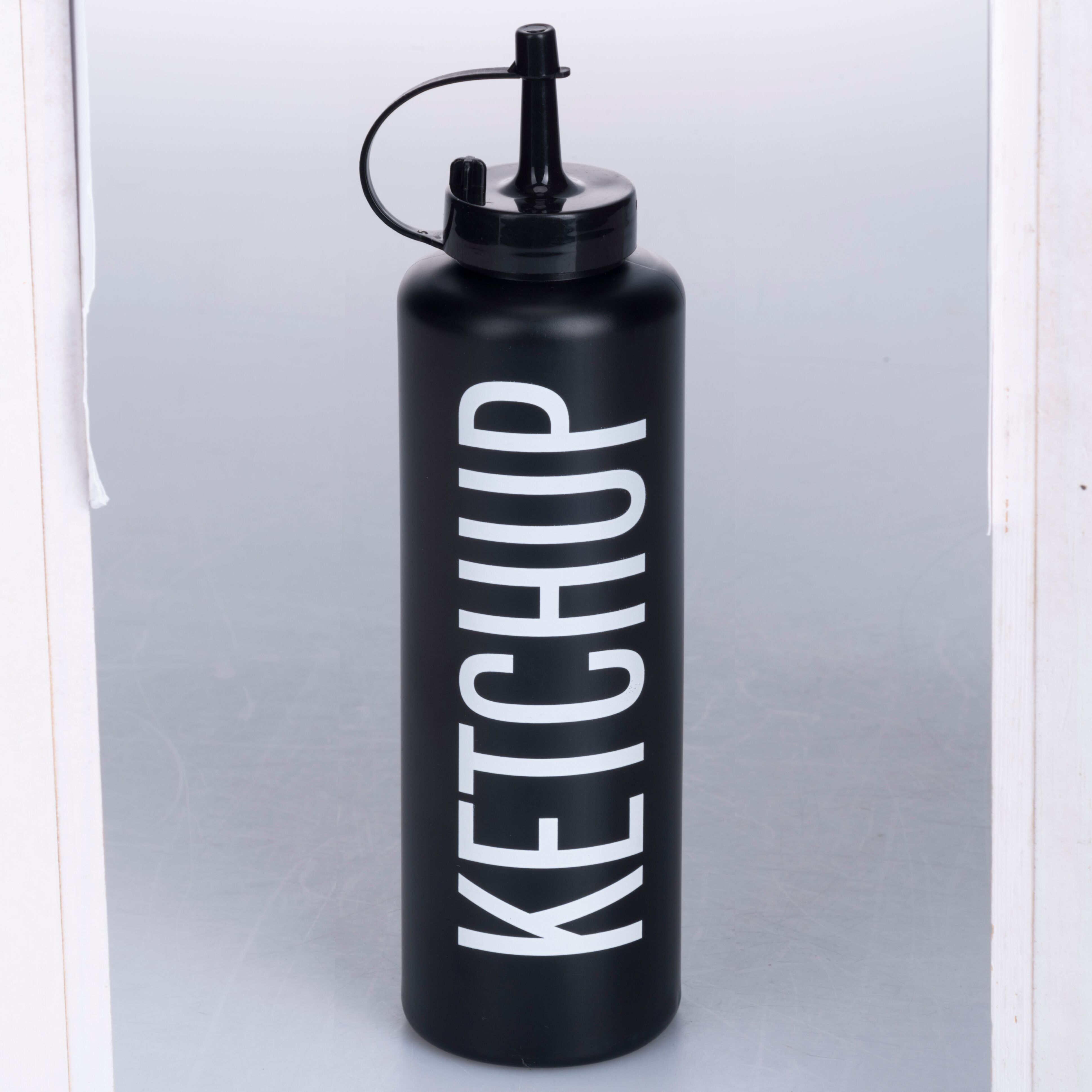 Ketchup-Saucenspender 480 ml, Tropfschutz, Schwarz, Bigismore