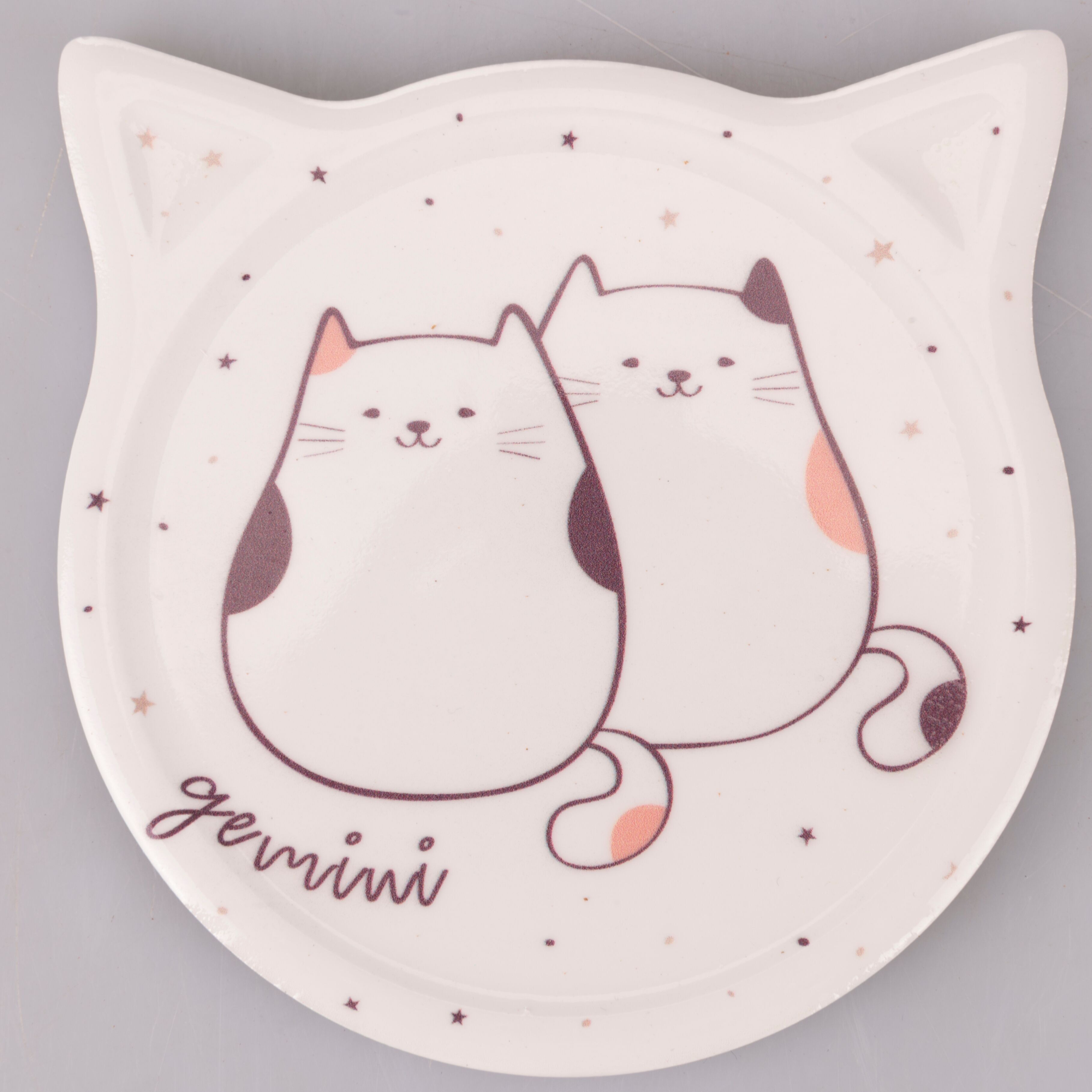 Carreau décoratif 10,5x10,8 cm en grès, fond en liège, Oroscocats Gemini