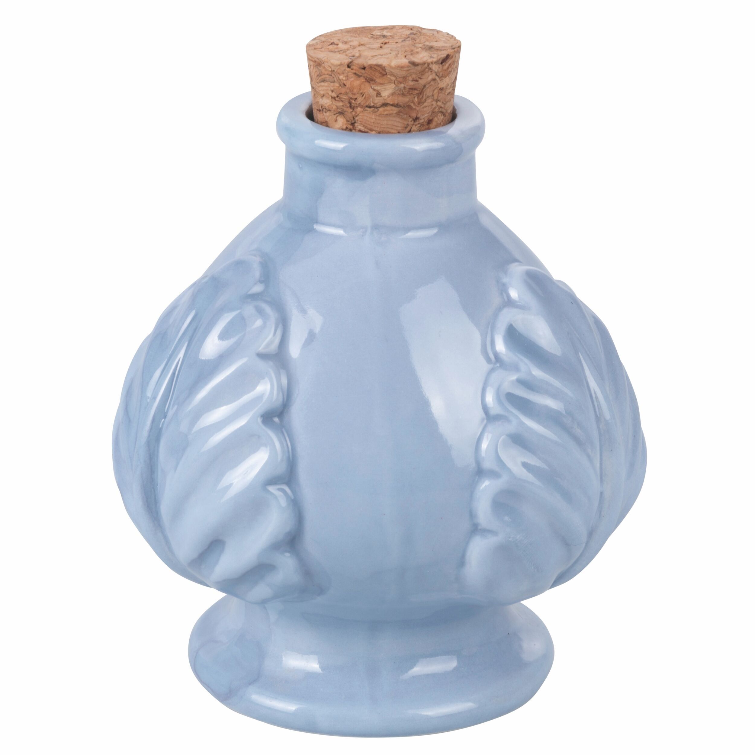 Pumo Mini-Ölmenage 120 ml aus Keramik, Korkverschluss, Indigo, 4 Töne