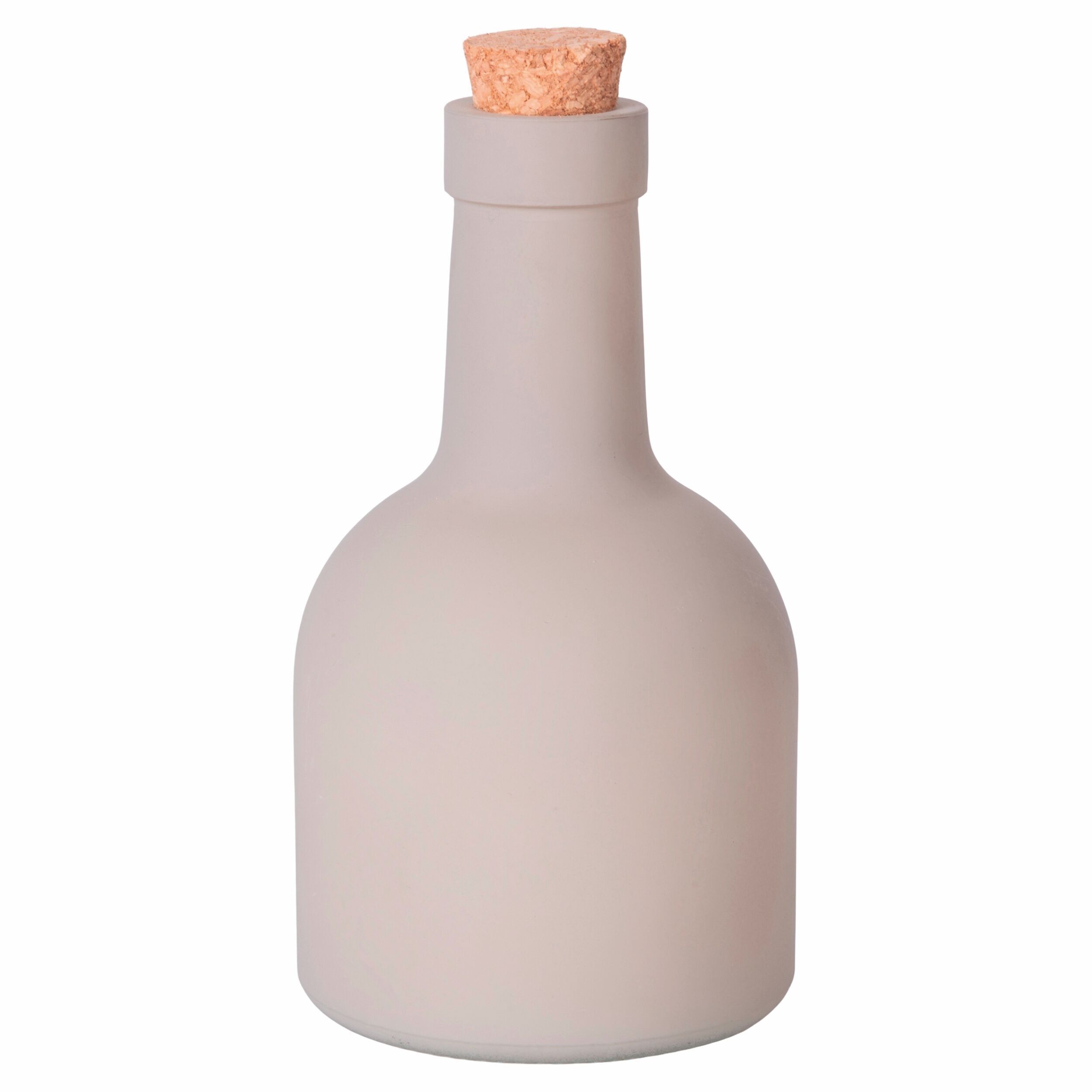 400 ml Glas-Ölflasche, Korkverschluss, hellgrau, Crystal Moon