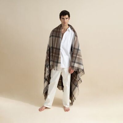 Highland Dreams - Recycled Wool Blanket - Stewart Natural Dress Tartan