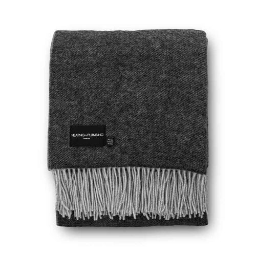 The Loft - Pure New Wool Throw - Reversible Charcoal/ Grey