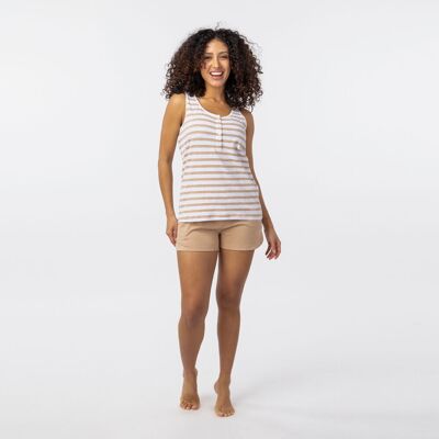 CAMISETA ALGODÓN ORGÁNICO NAGIN RAYAS SAND PRODUCTO DE COMERCIO JUSTO