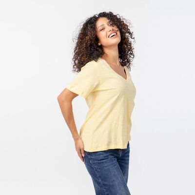 CAMISETA ALGODÓN ORGÁNICO SARITA YELLOW PRODUCTO DE COMERCIO JUSTO