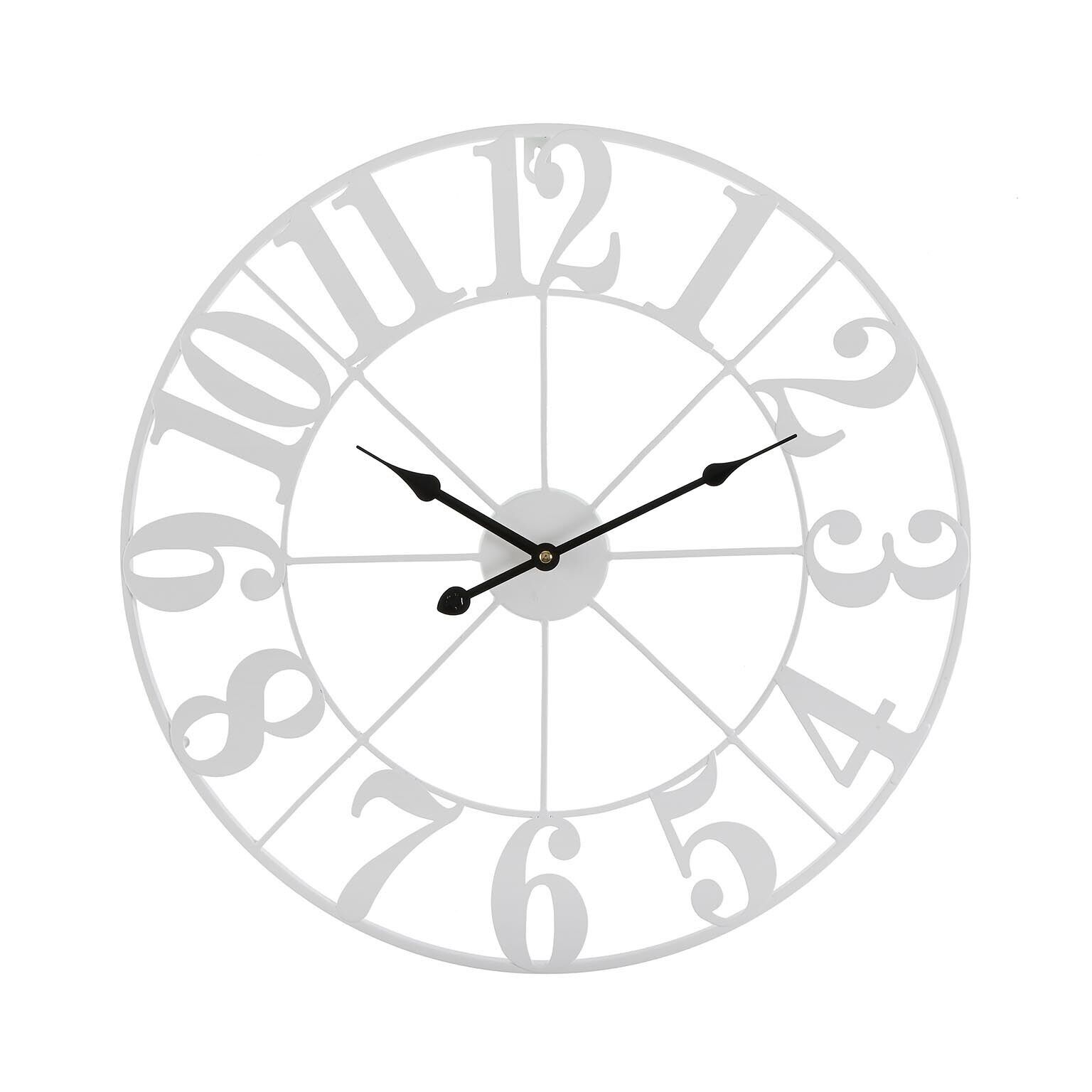 OROLOGIO DA PARETE IN METALLO BIANCO 50CM 21110311