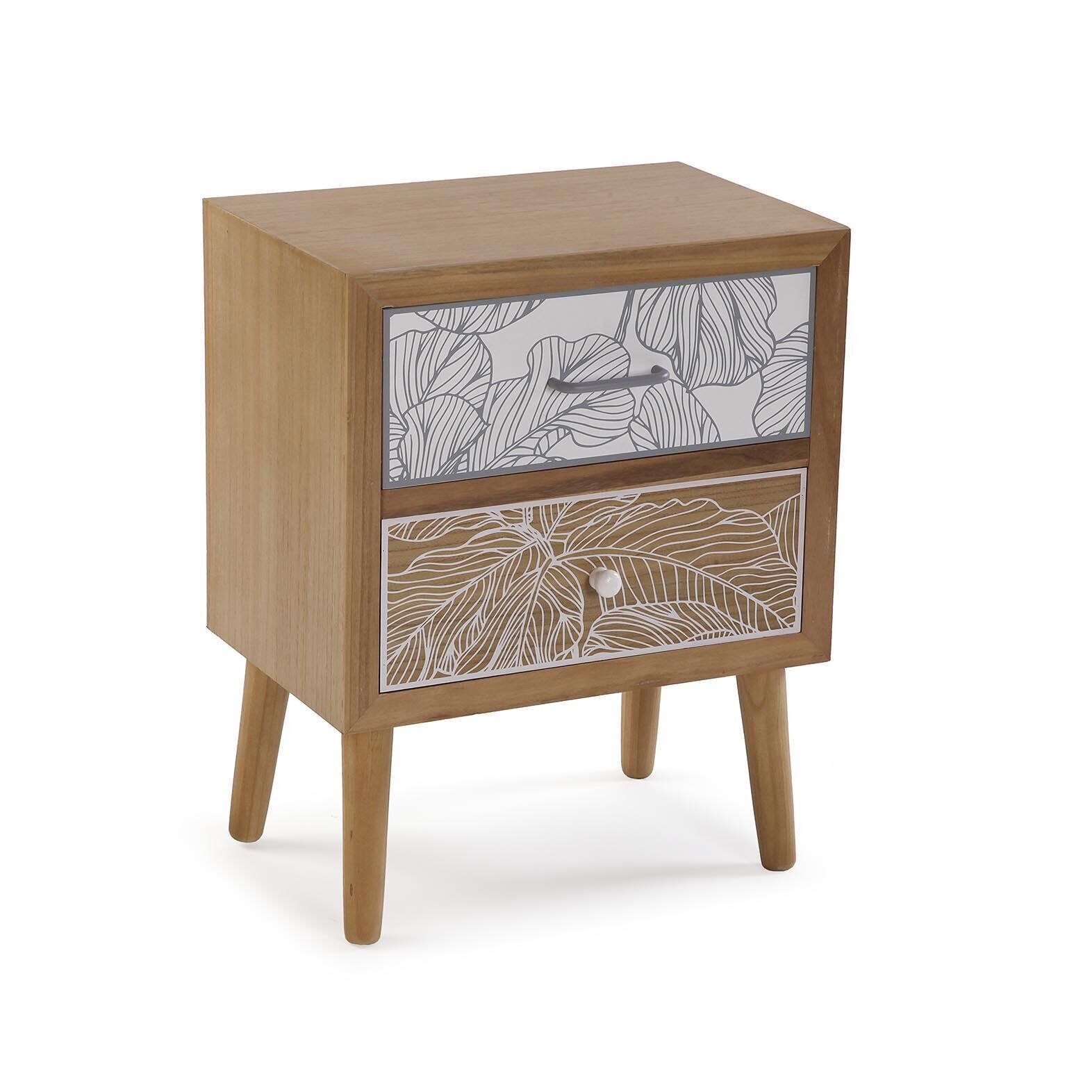 COMODINO PALM GREY A 2 CASSETTI 21530112