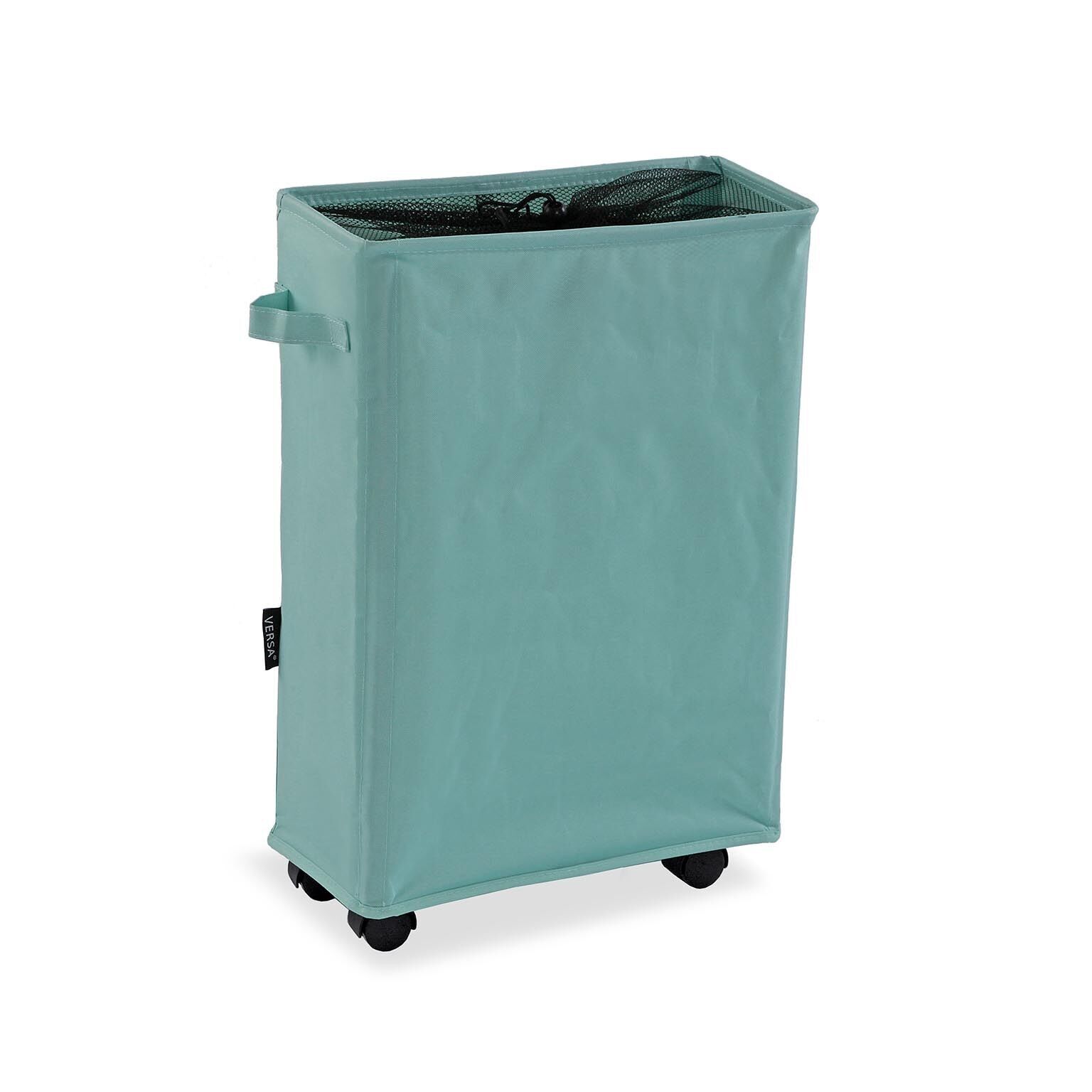 BLUE ELONGATED LAUNDRY BASKET WITH MESH COVER 22690004