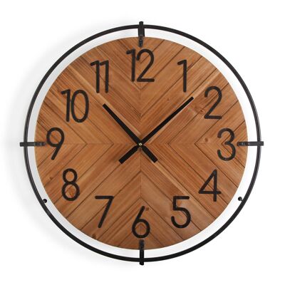 WOOD AND MET WALL CLOCK 60 CM 21110310