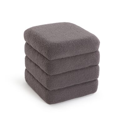 TEDDY SQUARE POUF GREY STORAGE 22670007
