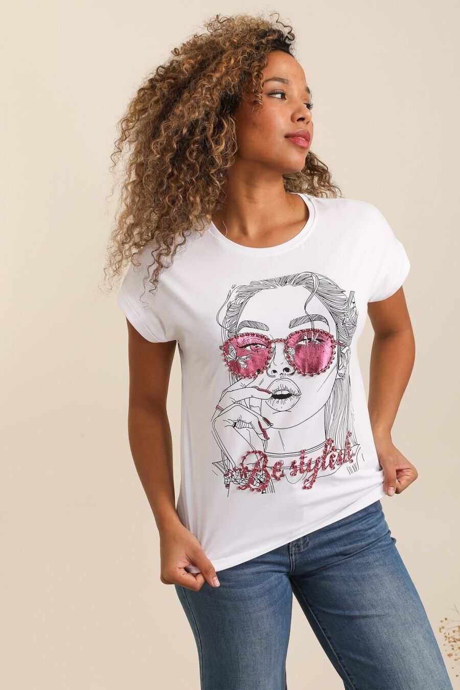 Baumwoll-T-Shirt „Be Fearless“