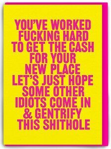 Carte de vœux « Real Hackney Dave New Home » - Gentrify New Home