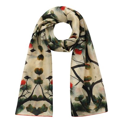 Foulard en soie inspiré de l'art japonais - (180x65 cm)