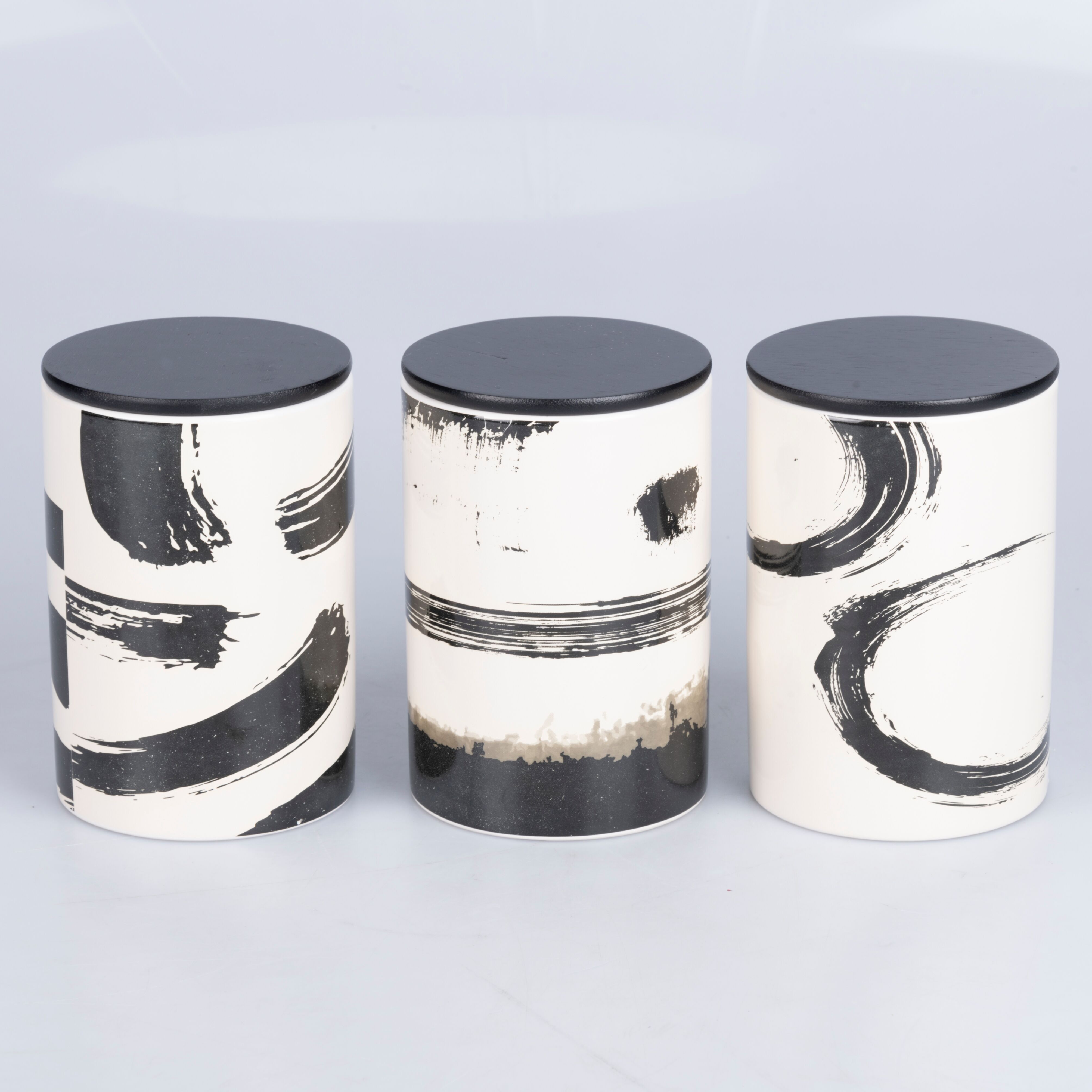 Barattolo 750 ml in ceramica, coperchio in bambù, The Black Mood