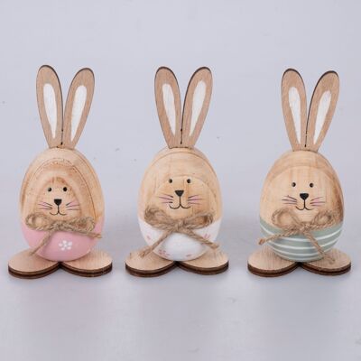 Decorative Easter Bunny in Wood and Jute, La Campagna