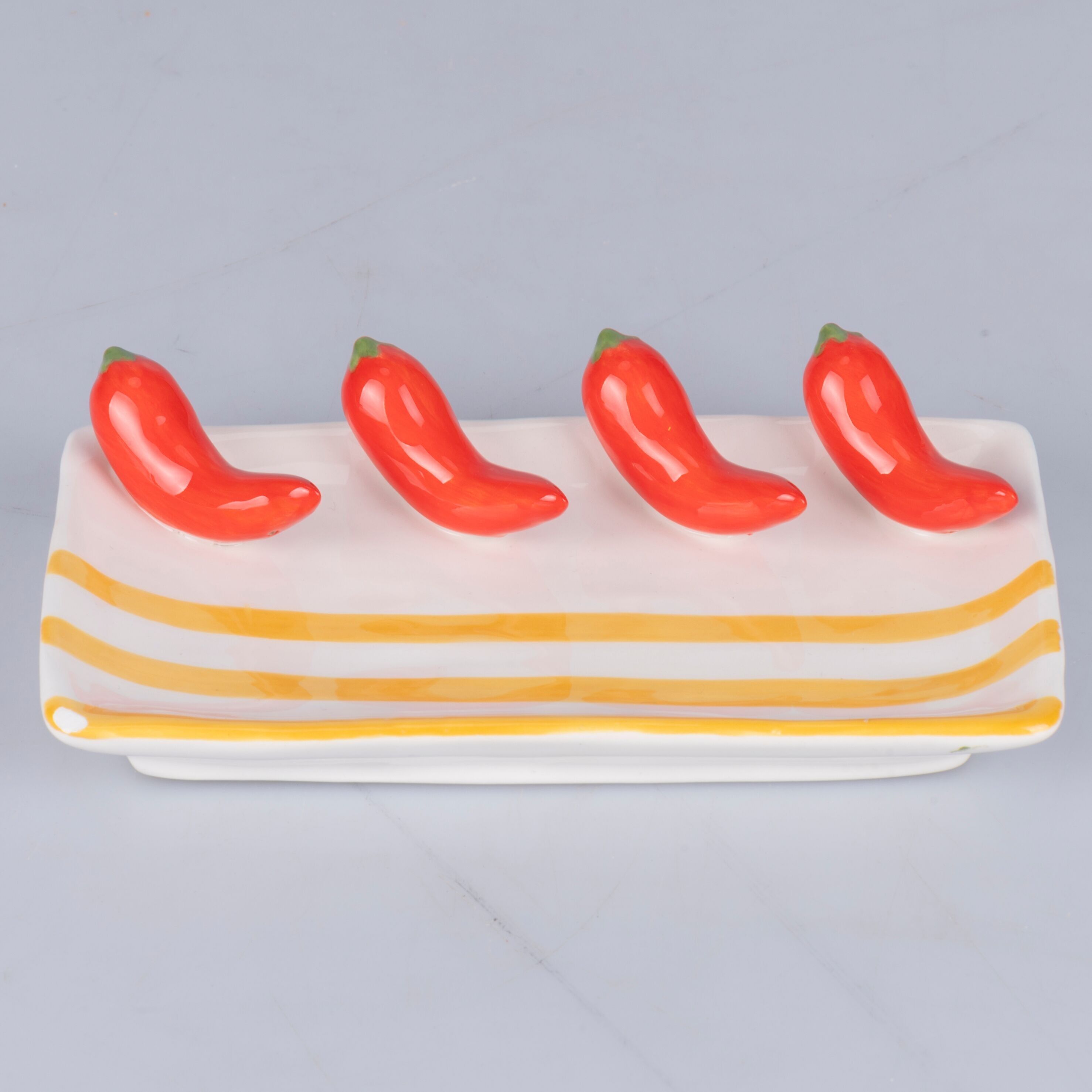 Decorative ceramic plate 15x8.5 cm, chilli pepper design, Fruit Life