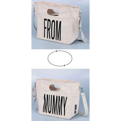 Portapranzo/borsa termica From Mummy, 9,1 L, con tracolla e doppia impugnatura, avorio, Bigismore