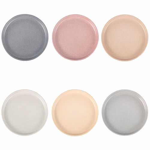 Set 6 piatti frutta color matt effetto stone in gres, Berlin