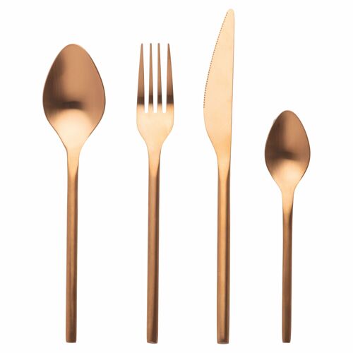 Set 24 posate in acciaio inox 18/0, oro satinato, Gallery