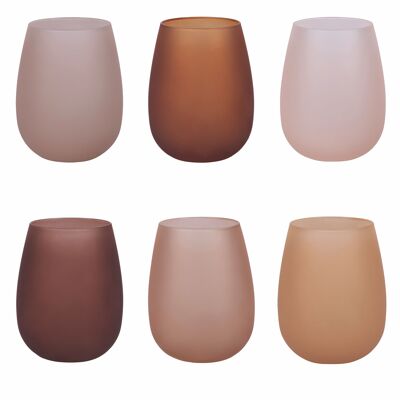 Set 6 bicchieri acqua 600 ml frosted in vetro, Happy Hour Chocolate