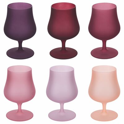 Set of 6 260ml Frosted Glass Liqueur Glasses, Provence